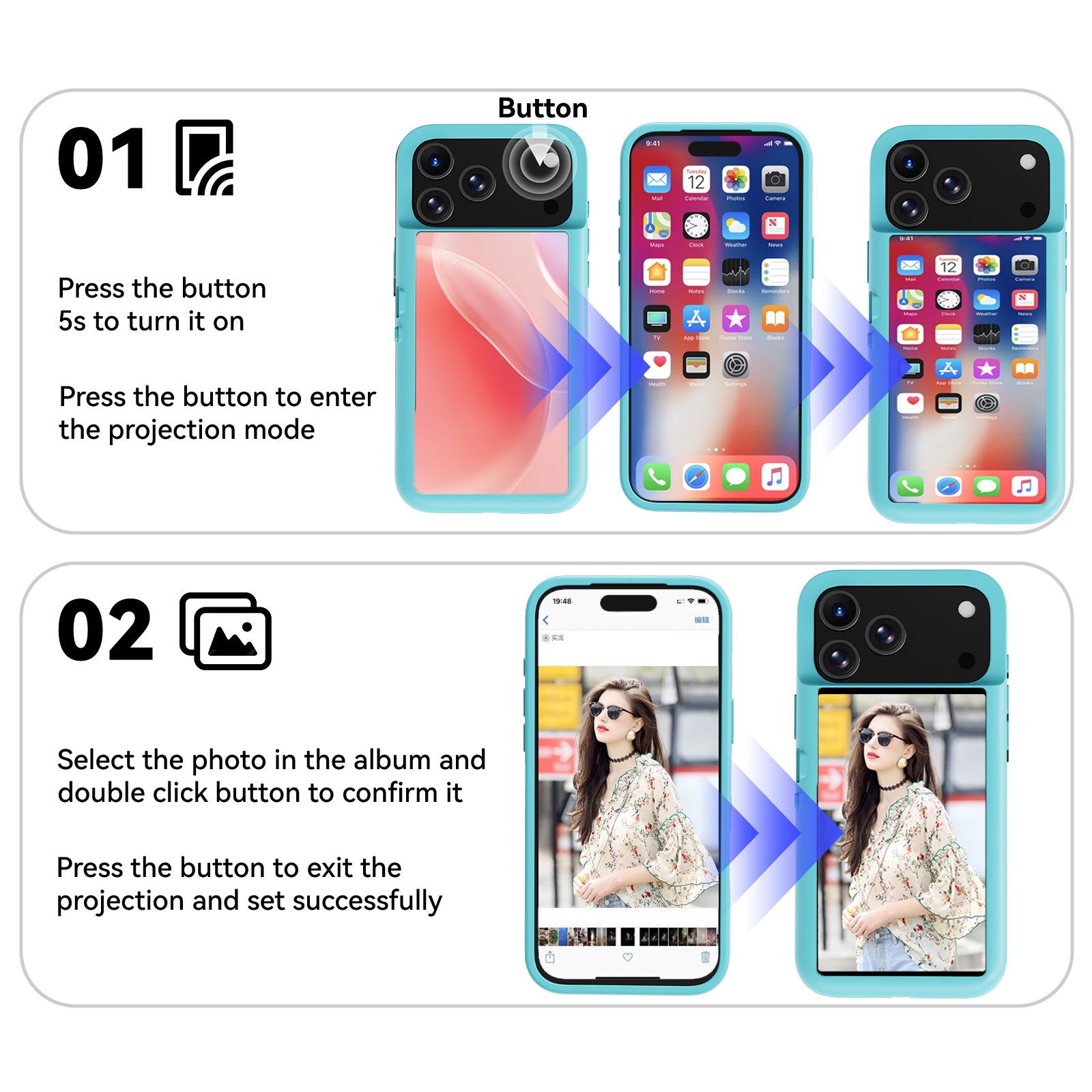 for iPhone 17 Pro Max Case with LCD Screen Back Camera Monitor Smart Phone Cover with Selfie Vlog Monitor【NOT NFC Case】 for DIY Wallpapers Live Streaming