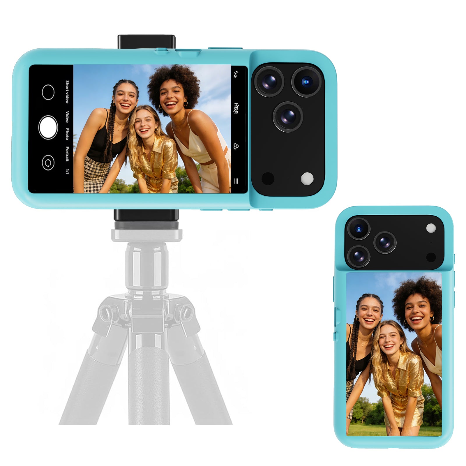 for iPhone 17 Pro Max Case with LCD Screen Back Camera Monitor Smart Phone Cover with Selfie Vlog Monitor【NOT NFC Case】 for DIY Wallpapers Live Streaming