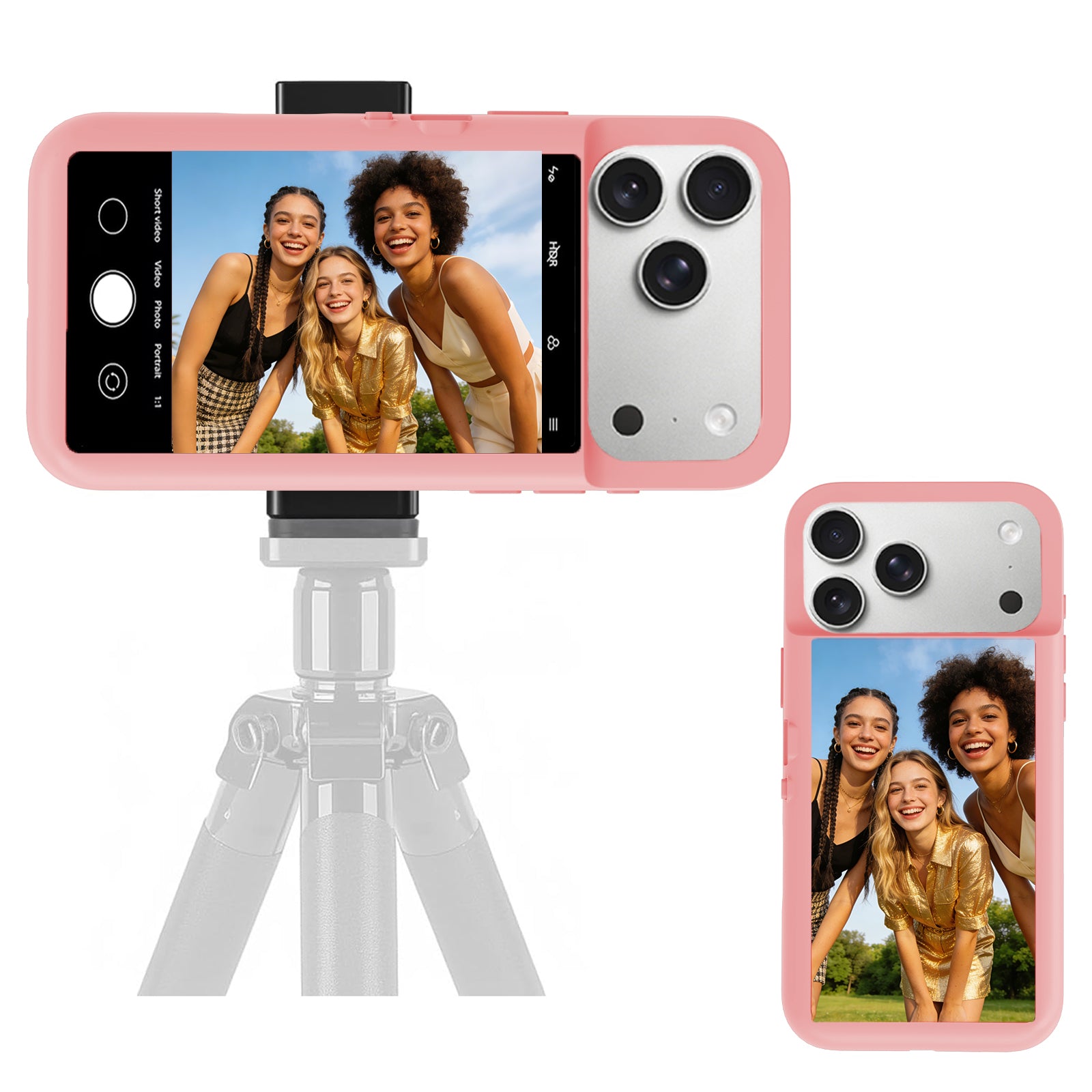 for iPhone 17 Pro Max Case with LCD Screen Back Camera Monitor Smart Phone Cover with Selfie Vlog Monitor【NOT NFC Case】 for DIY Wallpapers Live Streaming