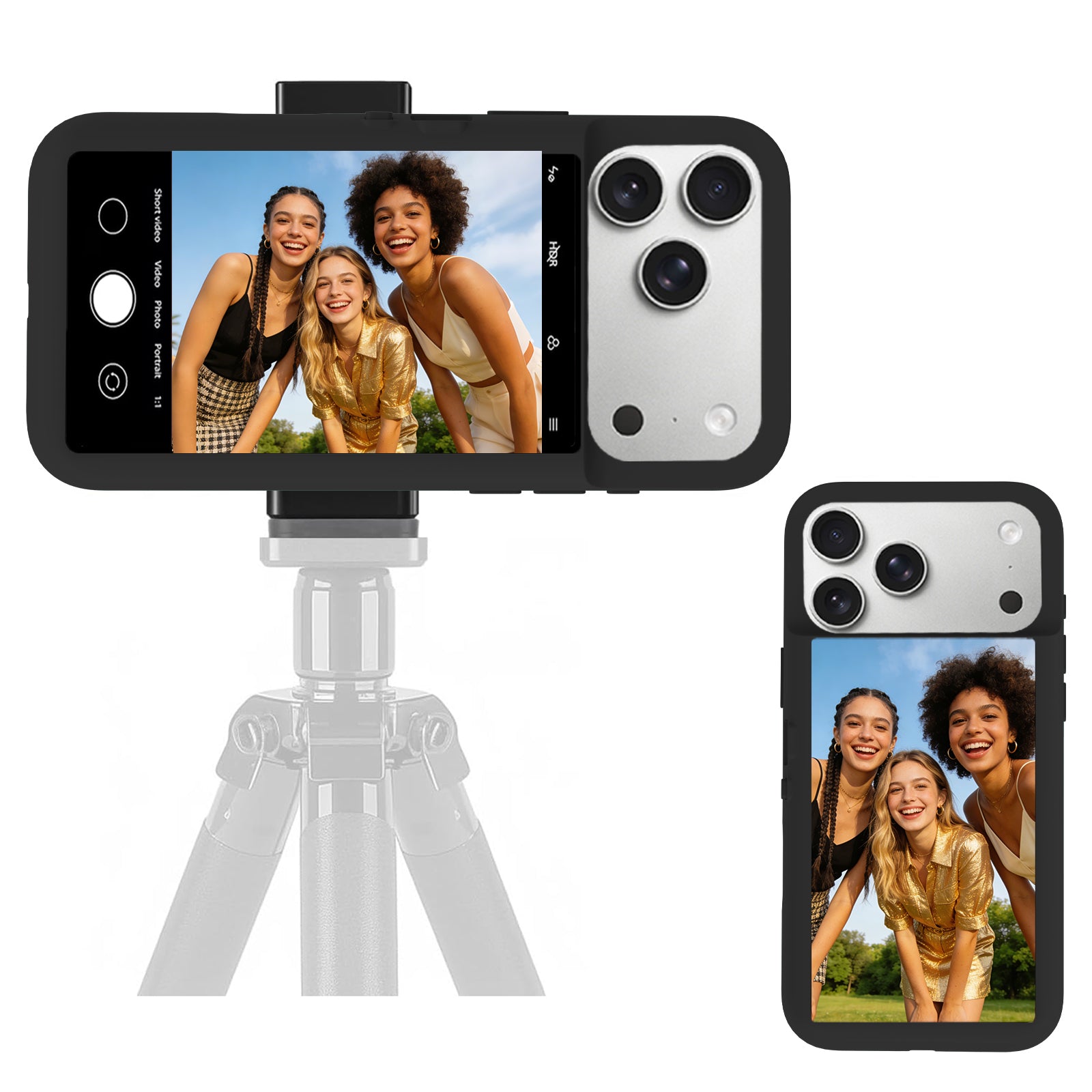 for iPhone 17 Pro Max Case with LCD Screen Back Camera Monitor Smart Phone Cover with Selfie Vlog Monitor【NOT NFC Case】 for DIY Wallpapers Live Streaming