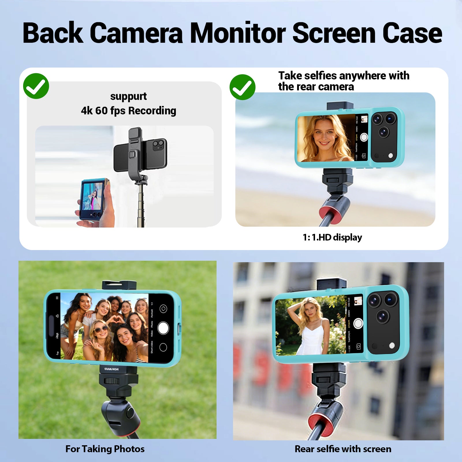 for iPhone 17 Pro Max Case with LCD Screen Back Camera Monitor Smart Phone Cover with Selfie Vlog Monitor【NOT NFC Case】 for DIY Wallpapers Live Streaming