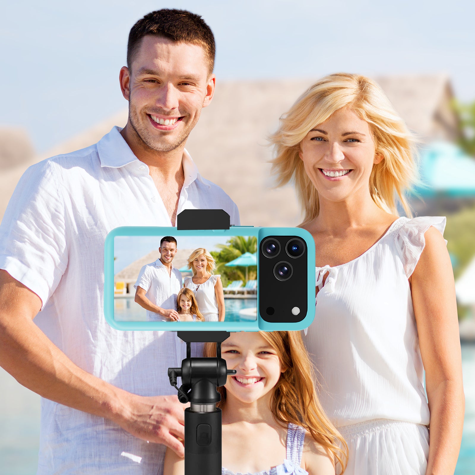 for iPhone 17 Pro Max Case with LCD Screen Back Camera Monitor Smart Phone Cover with Selfie Vlog Monitor【NOT NFC Case】 for DIY Wallpapers Live Streaming